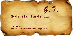 Gyürky Terézia névjegykártya